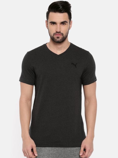 

Puma Men Charcoal Grey Solid DRY CELL ESS V-Neck T-shirt