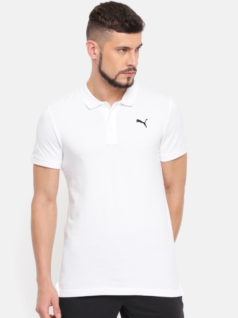 

Puma Men White Solid ESS Pique DRY-CELL Polo Collar T-shirt