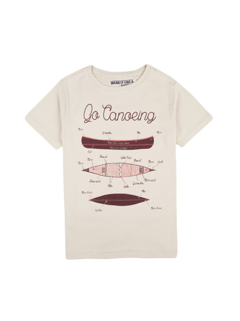

Flying Machine Boys Beige Printed Round Neck T-shirt