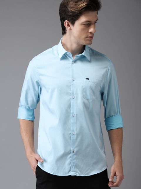 

THE BEAR HOUSE Men Blue Slim Fit Solid Formal Shirt