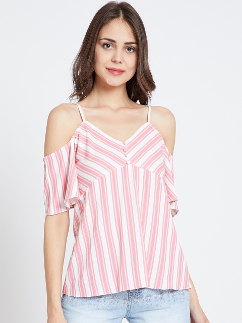 

COVER STORY Women Coral Striped Top
