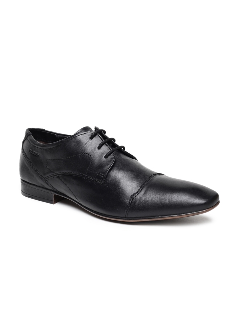 

Ruosh Men Black Solid Leather Derbys