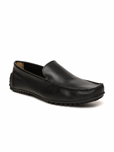 

Ruosh Men Casual Black Leather Driving Shoes