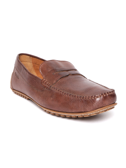 

Ruosh Men Brown Leather Driving Shoes