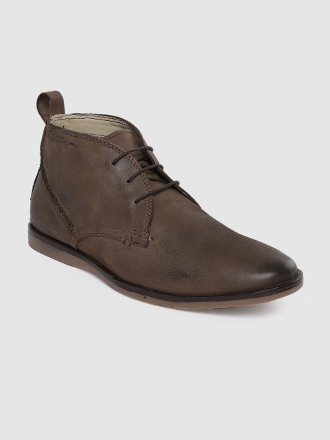 

Ruosh Men Brown Solid Leather Flat Boots