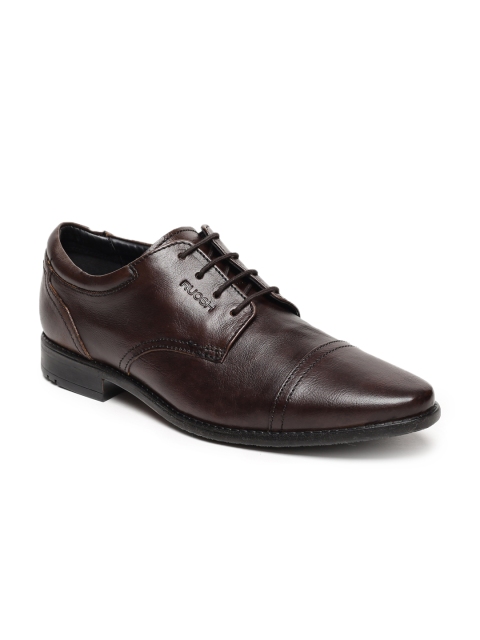 

Ruosh Men Brown Leather Formal Derby Shoes