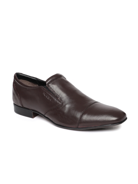 

RUOSH Men Maroon Leather Dress Semi-formal Slip-on Shoes