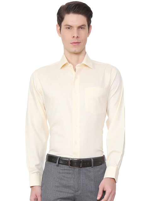 

Van Heusen Men Yellow Custom Fit Self Design Formal Shirt