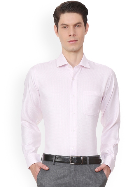 

Van Heusen Men Pink Regular Fit Self Design Formal Shirt