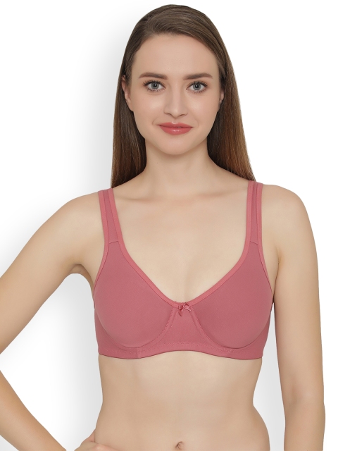 

Clovia Cotton Non-Padded Underwired Full Cup T-Shirt Bra, Pink