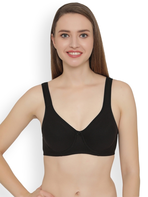 

Clovia Cotton Non-Padded Underwired Full Cup T-Shirt Bra, Black