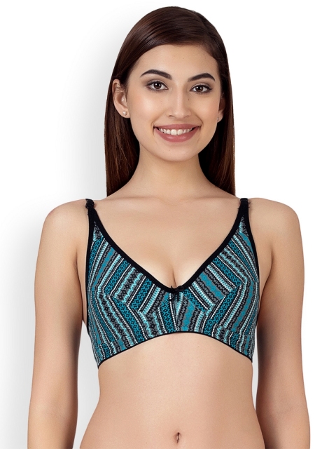 

Clovia Blue Printed Non-Wired Non Padded Everyday Bra BR1129Z0838C
