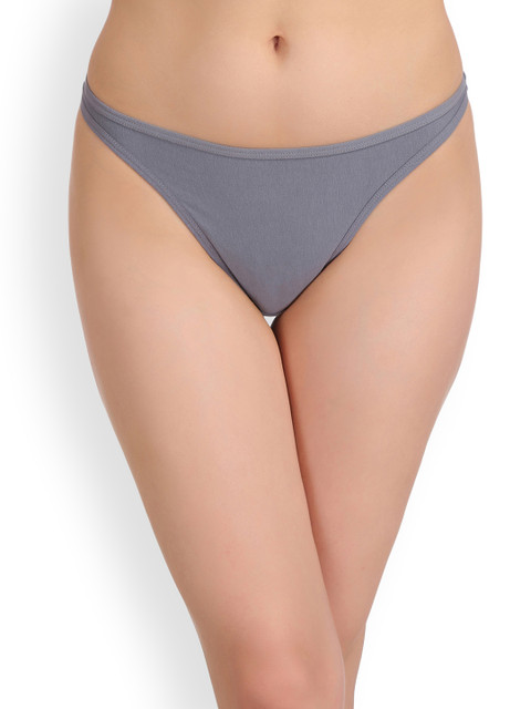

Clovia Women Grey Solid Thongs PN2586P05XXL