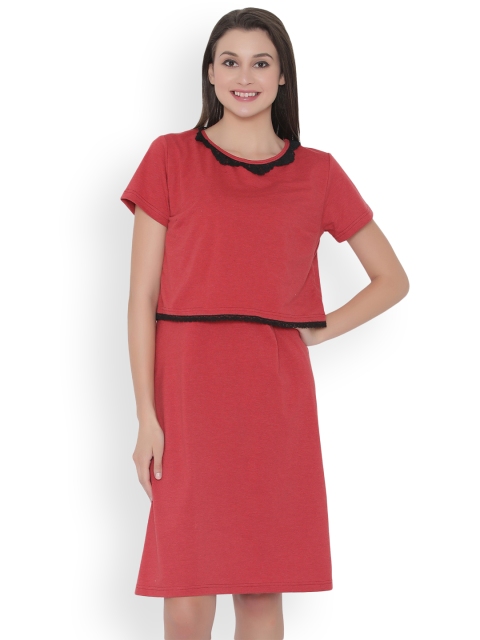 

Clovia Coral Solid Nightdress NS1086P04S