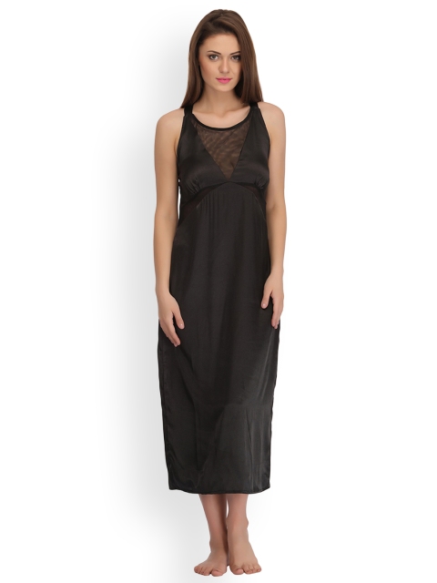 

Clovia Black Solid Nightdress NS0764Z13S