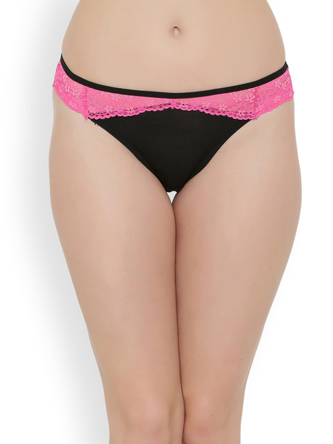 

Clovia Women Pink & Black Bikini Briefs PN1947M14XL