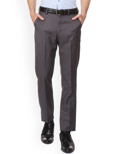 

Peter England Elite Men Grey Slim Fit Solid Formal Trousers