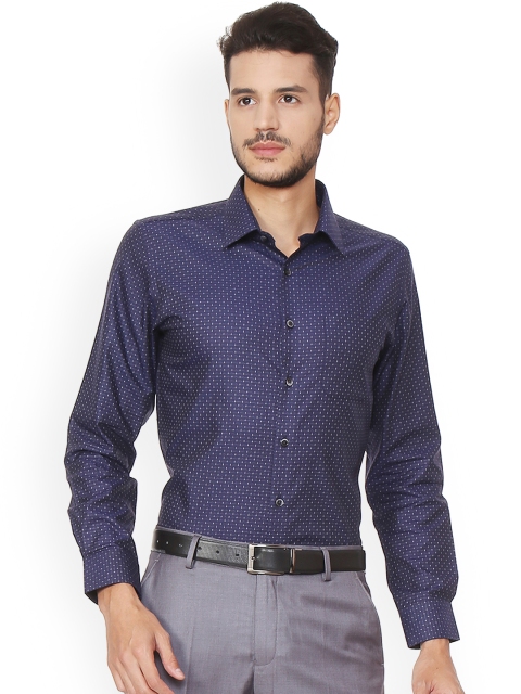

Peter England Elite Men Blue Slim Fit Checked Formal Shirt