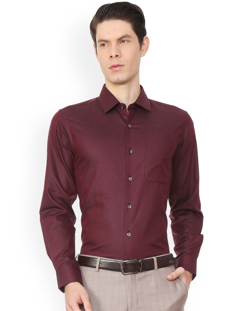 

Peter England Elite Men Maroon Slim Fit Self Design Formal Shirt