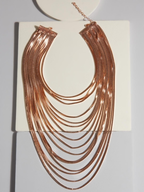 

Foxy Sperks Copper-Toned Metal Layered Necklace
