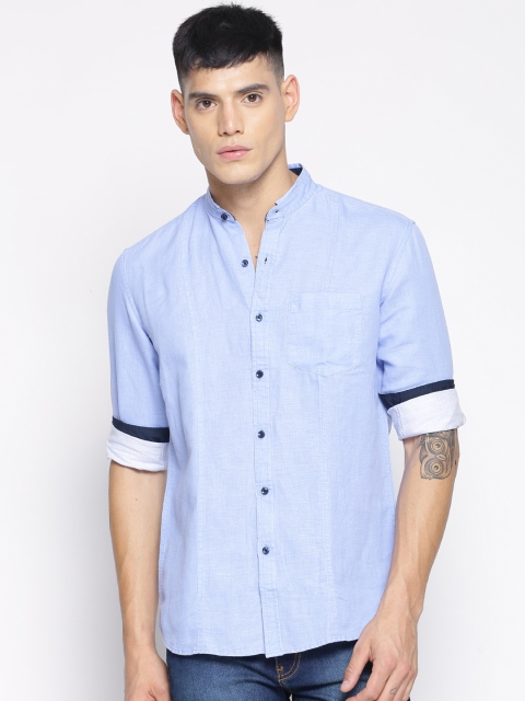

IVOC Men Blue Slim Fit Solid Casual Shirt