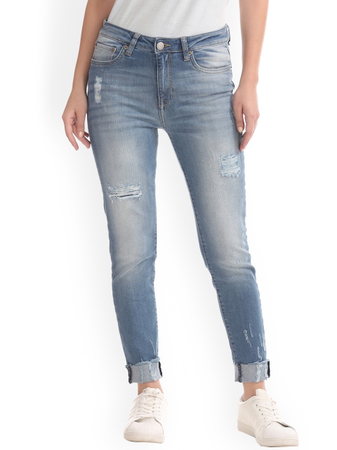 

Aeropostale Women Blue Slim Fit High-Rise Mildly Distressed Jeans