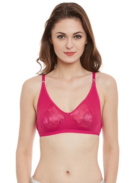 

Clovia Pink Lace Non-Wired Non Padded Everyday Bra BR0225Z1438C