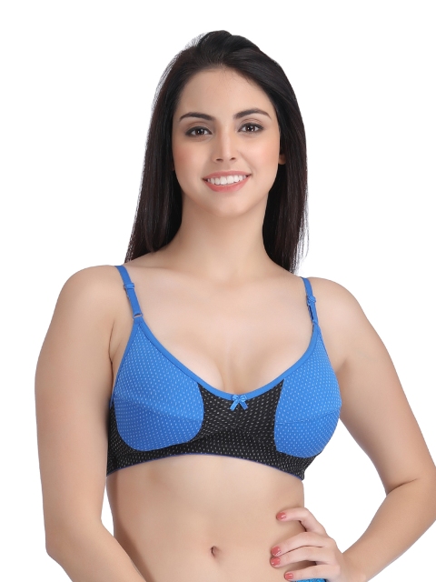 

Clovia Blue Printed Non-Wired Non Padded Everyday Bra BR0829Z0840C