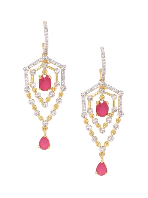 

Voylla Gold-Toned Contemporary Drop Earrings