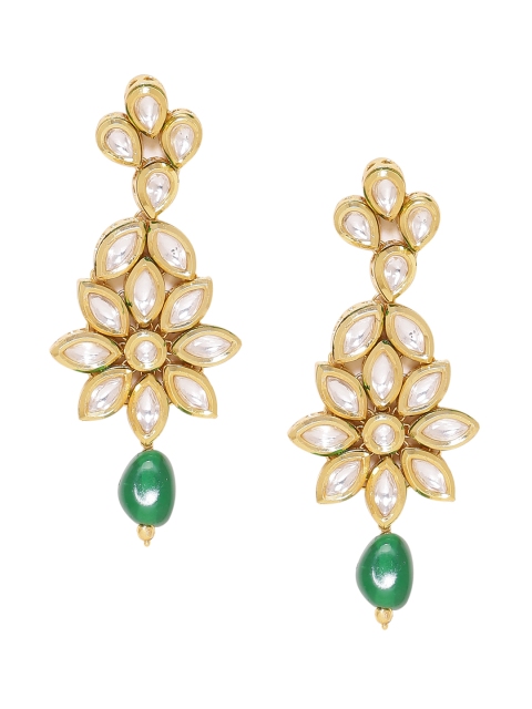 

Voylla Gold-Toned Floral Drop Earrings