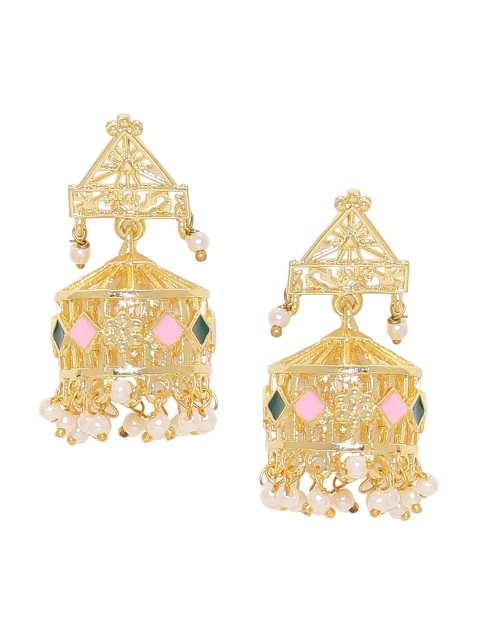 

Voylla Gold-Toned Geometric Jhumkas