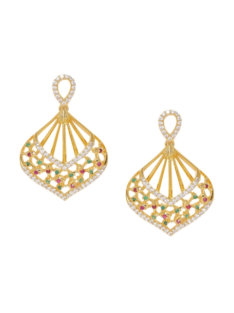 

Voylla Gold-Toned Oval Drop Earrings