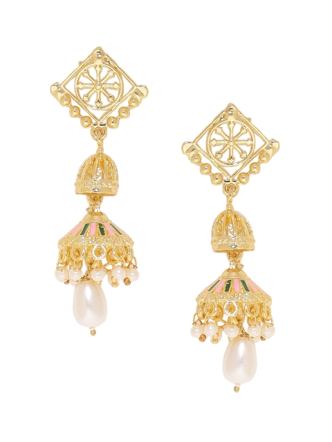 

Voylla Gold-Toned Contemporary Jhumkas