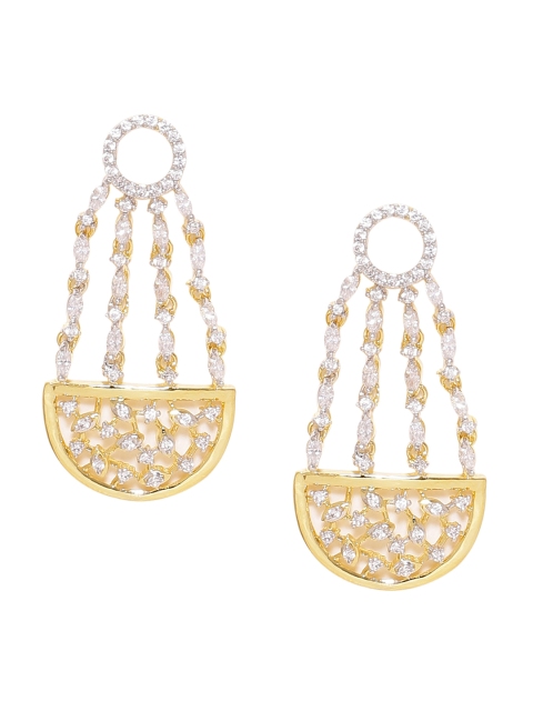 

Voylla Gold-Toned Contemporary Drop Earrings