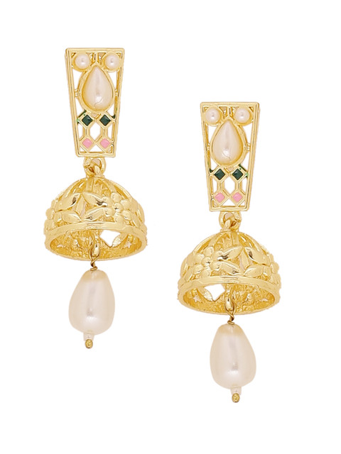 

Voylla Gold-Toned Contemporary Jhumkas