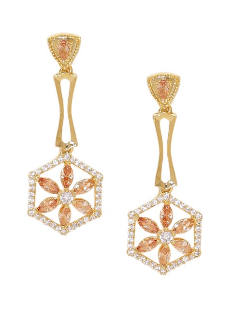 

Voylla Gold-Toned Contemporary Drop Earrings