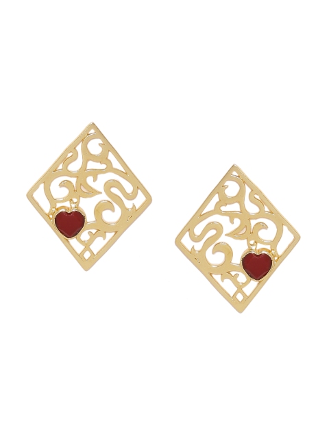 

Studio Voylla Gold-Toned Diamond Shaped Studs