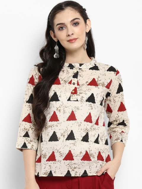 

Sringam Women Beige Printed Top