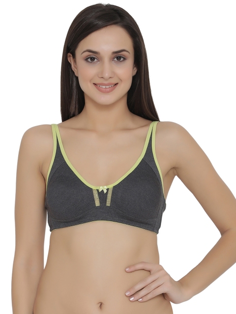

Clovia Cotton Rich Non-Wired Non-Padded Full Cup Bra, Grey