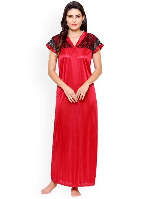 

Klamotten Red Solid Nightdress