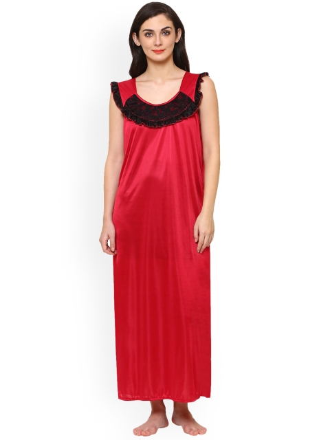 

Klamotten Red Solid Nightdress