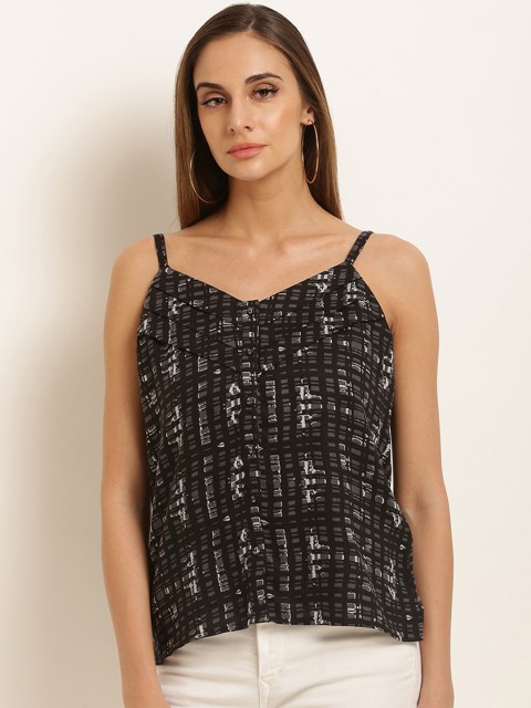 

Marie Claire Women Charcoal Grey Printed Top
