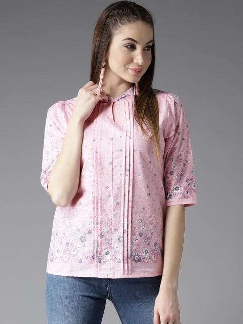 

HERE&NOW Women Pink Floral Print Regular Top