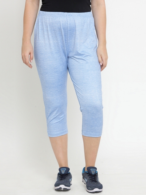 

plusS Women Blue Solid Regular Fit Capris