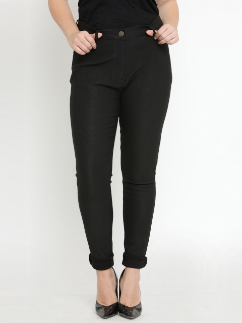 

plusS Women Black Regular Fit Mid-Rise Clean Look Stretchable Jeans