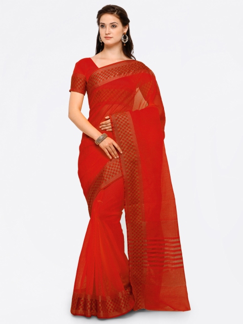 

Saree mall Red Art Silk Solid Banarasi Saree