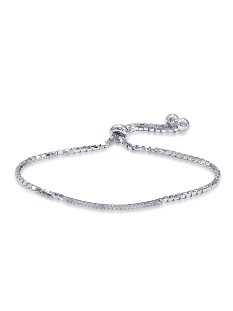 

Peora Silver-Toned Silver Rhodium-Plated Link Bracelet