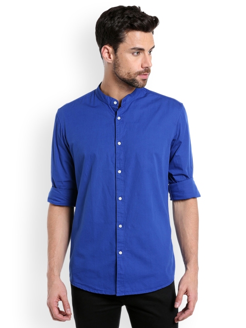 

Dennis Lingo Men Blue Slim Fit Solid Casual Shirt