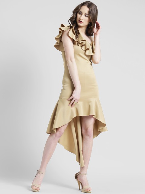 

Texco Women Beige Solid Sheath Dress