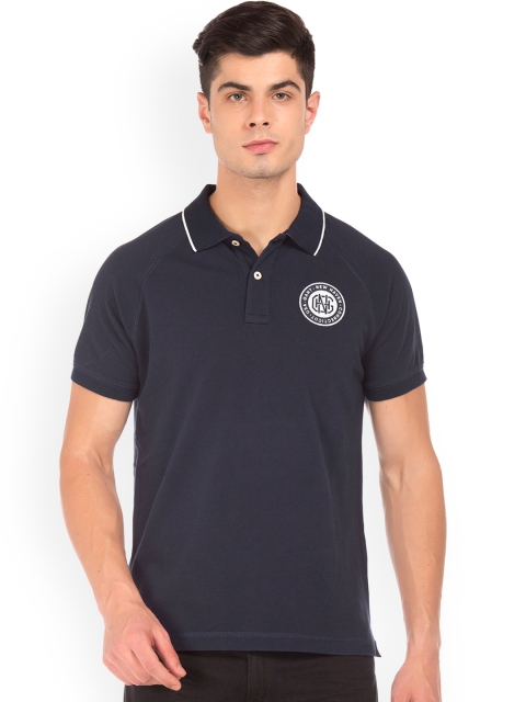 

GANT Men Blue Solid Polo Collar T-shirt
